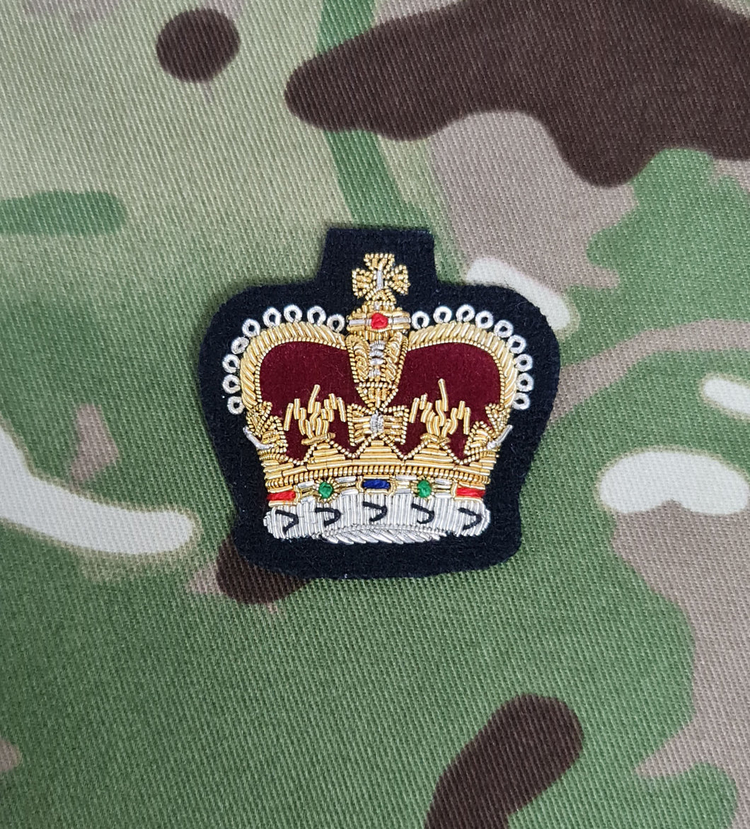 Staff Sergeant (SSGT) Crown Gold On Black No1 Dress Badge