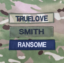 Load image into Gallery viewer, x2 Name Badge / Name Tape  120mm x 25mm (Choose Colour) (PCS Style)