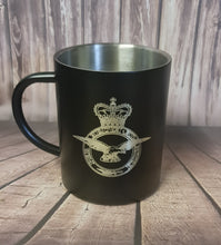 Load image into Gallery viewer, Engraved Stainless Steel Black Powder Coated Thermal Mug 400ml - choose your design