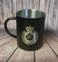 Load image into Gallery viewer, Engraved Stainless Steel Black Powder Coated Thermal Mug 400ml - choose your design