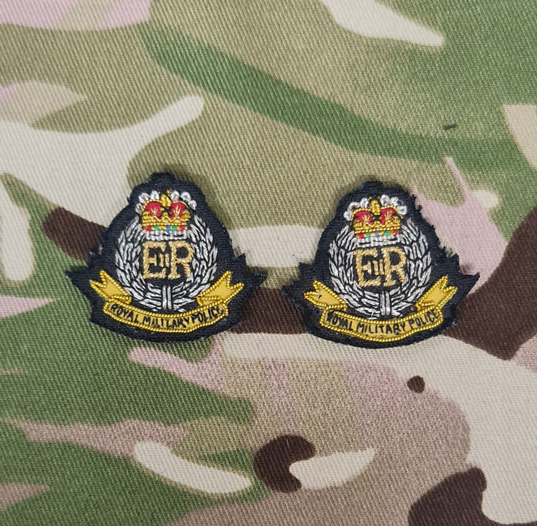 RMP (Royal Military Police) Wire Bullion Embroidered Mess Dress Collar Badges (EIIR)
