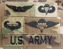 Load image into Gallery viewer, Ukraine (Older Style)- US (OCP, Regulation Size) Ripstop multicam fabric embroidered Parachutist wing jump patch / badge