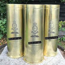 Load image into Gallery viewer, Engraving Service - Artillery 105mm Brass Shell / Cart / Cartridge Engraving