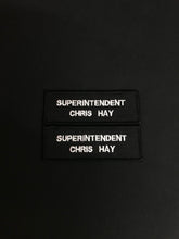 Load image into Gallery viewer, x2 Police Style Black Name Badges / Patch (MSC / Constable / Inspector / met police / city of london / Special)