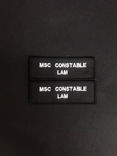 Load image into Gallery viewer, x2 Police Style Black Name Badges / Patch (MSC / Constable / Inspector / met police / city of london / Special)