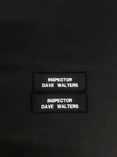 Load image into Gallery viewer, x2 Police Style Black Name Badges / Patch (MSC / Constable / Inspector / met police / city of london / Special)