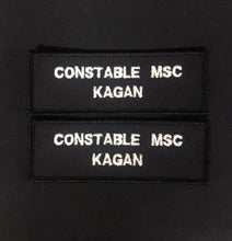 Load image into Gallery viewer, x2 Police Style Black Name Badges / Patch (MSC / Constable / Inspector / met police / city of london / Special)