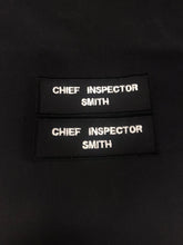 Load image into Gallery viewer, x2 Police Style Black Name Badges / Patch (MSC / Constable / Inspector / met police / city of london / Special)