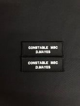 Load image into Gallery viewer, x2 Police Style Black Name Badges / Patch (MSC / Constable / Inspector / met police / city of london / Special)