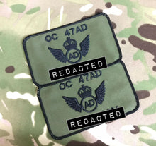 Load image into Gallery viewer, Bespoke Pilot / Crew Team Name Badge Royal Logistic Corps RLC Air Dispatch AD Wings