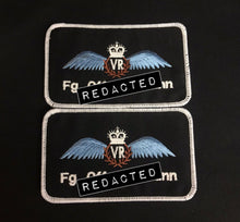 Load image into Gallery viewer, Bespoke Pilot / Crew Team Name Badge RAF Royal Air Force Volunteer Reserve (Training Branch) Wings VR