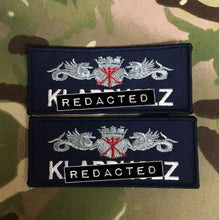 Load image into Gallery viewer, Principle Warfare Officer (PWO) (Silver Award) - Royal Navy Logo - Name Tape - RIG22 Style