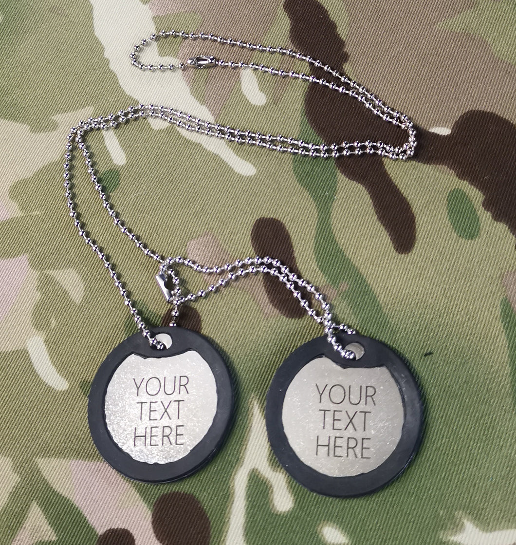 Engraved Current British Army Identification ID Dog Tags / Discs
