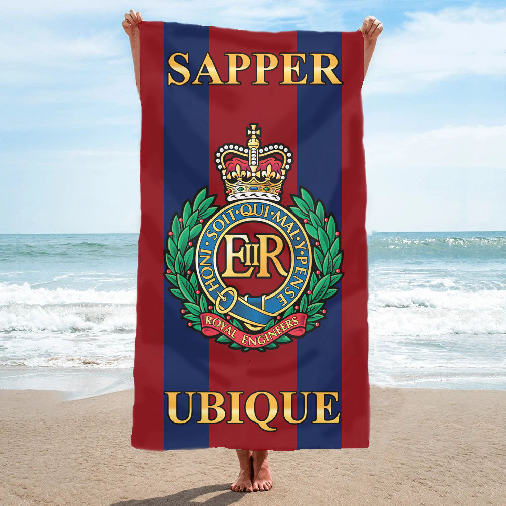 Fully Printed Regimental Towel - Royal Engineers / Ubique / Sapper / RE (V3)