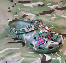 Load image into Gallery viewer, Croc / clog / water shoe - novelty charm / gem / jibbitz logo customise your tactical military footwear here