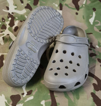 Load image into Gallery viewer, NEW Adult - Camo / Tan PVC Clog - Add logo / chrams to customise - Outdoor / shower / camping footwear shoes -Sizes 6-11