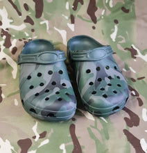 Load image into Gallery viewer, NEW Adult - Camo / Tan PVC Clog - Add logo / chrams to customise - Outdoor / shower / camping footwear shoes -Sizes 6-11