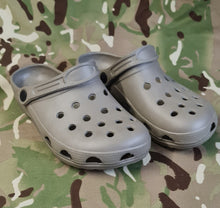 Load image into Gallery viewer, NEW Adult - Camo / Tan PVC Clog - Add logo / chrams to customise - Outdoor / shower / camping footwear shoes -Sizes 6-11