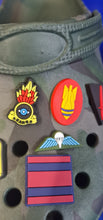Load image into Gallery viewer, Croc / clog / water shoe - novelty charm / gem / jibbitz logo customise your EOD - Diver-sniper - footwear here