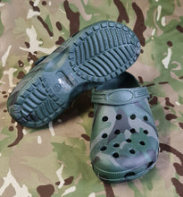 Load image into Gallery viewer, NEW Adult - Camo / Tan PVC Clog - Add logo / chrams to customise - Outdoor / shower / camping footwear shoes -Sizes 6-11