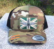 Load image into Gallery viewer, Subdued Parachute regiment - union jack / flag patch stitched cap Hat Flexfit yupoong multicam Camouflage classic trucker style snapback