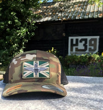 Load image into Gallery viewer, Subdued Parachute regiment - union jack / flag patch stitched cap Hat Flexfit yupoong multicam Camouflage classic trucker style snapback