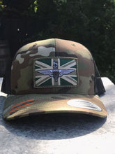 Load image into Gallery viewer, Subdued Parachute regiment - union jack / flag patch stitched cap Hat Flexfit yupoong multicam Camouflage classic trucker style snapback