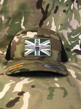 Load image into Gallery viewer, Subdued Parachute regiment - union jack / flag patch stitched cap Hat Flexfit yupoong multicam Camouflage classic trucker style snapback
