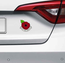 Load image into Gallery viewer, 3D Poppy lest we forget (V1) Chrome ABS 3D automobile / car / Truck / Decal / logo Remembrance armistice veteran hm forces