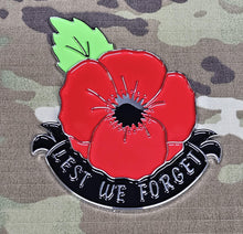 Load image into Gallery viewer, 3D Poppy lest we forget (V2) Chrome ABS 3D automobile / car / Truck / Decal / logo Remembrance armistice veteran hm forces