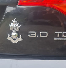 Load image into Gallery viewer, Royal Engineer / Unique / Flaming Grenade - Chrome ABS 3D automobile / car / Truck / Decal / logo