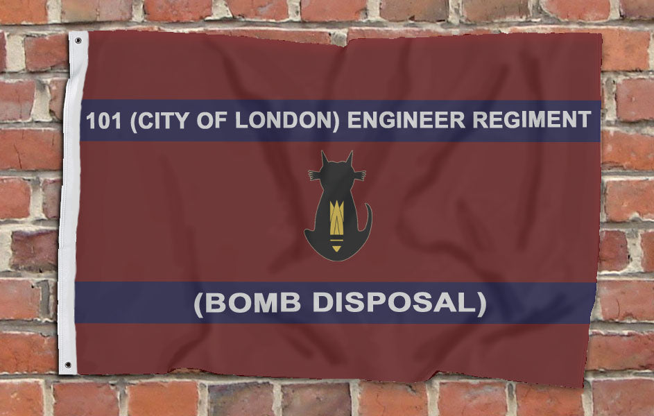 101 City of London Royal Engineers Regiment EOD Bomb Disposal- Fully Printed Flag