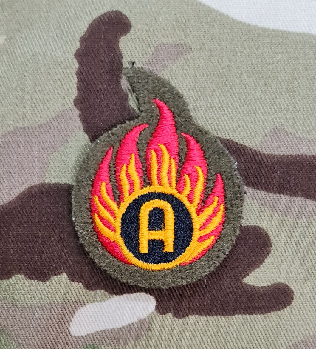 Ammo Tech Flaming 'A' No2 Dress Badge (ammo tech)