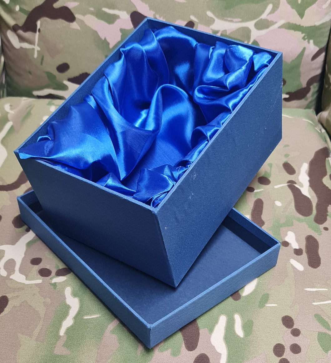 Classic Blue Gift Box With a Blue Satin Lining 21.5X15.5X11.5CM (Short Bottle or Decanter)