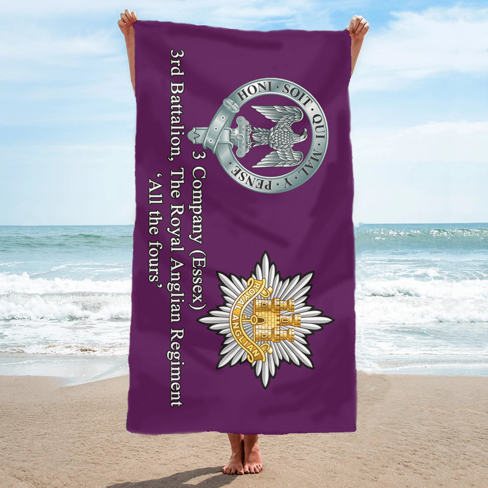 Fully Printed 3rd Battalion, Royal Anglian 3 company essex Towel