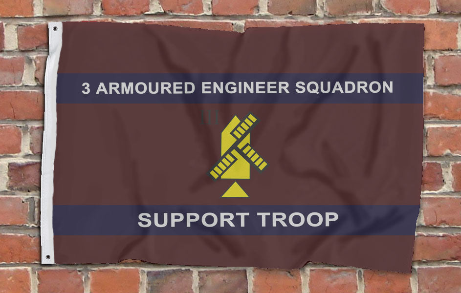 3 Armoured Engineer Squadron / Support Troop AES - Fully Printed Flag
