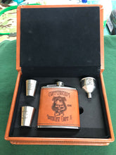 Load image into Gallery viewer, Personalised Tan Hip Flask Luxury Gift Set
