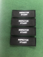 Load image into Gallery viewer, x2 Police Style Black Name Badges / Patch (MSC / Constable / Inspector / met police / city of london / Special)