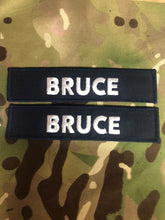 Load image into Gallery viewer, 2 x Royal Navy Name tape Badge - Foul Weather Smock / Waterproof Jacket Variant