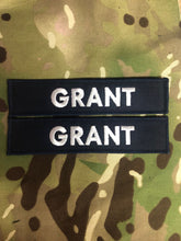 Load image into Gallery viewer, 2 x Royal Navy Name tape Badge - Foul Weather Smock / Waterproof Jacket Variant
