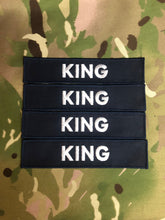 Load image into Gallery viewer, 2 x Royal Navy Name tape Badge - Foul Weather Smock / Waterproof Jacket Variant