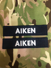 Load image into Gallery viewer, 2 x Royal Navy Name tape Badge - Foul Weather Smock / Waterproof Jacket Variant