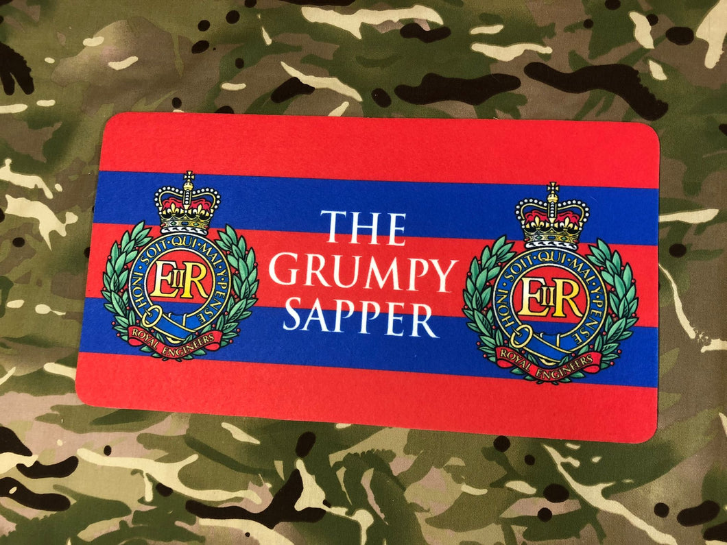 Printed Design Mat / Bar Runner - The Grumpy Sapper (Royal Engineers RE)