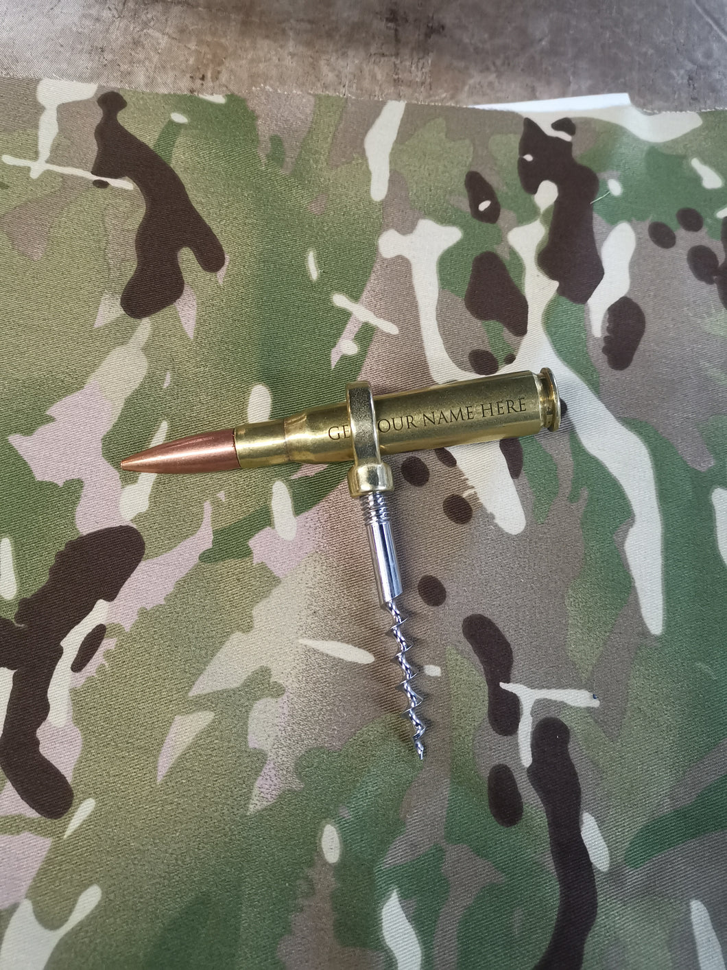 Engraved / Personalised .50 Cal Machine Gun Bullet Cork Screw Bottle Opener
