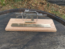 Load image into Gallery viewer, Pewter G36 on solid light oak wooden plinth. Presentation
