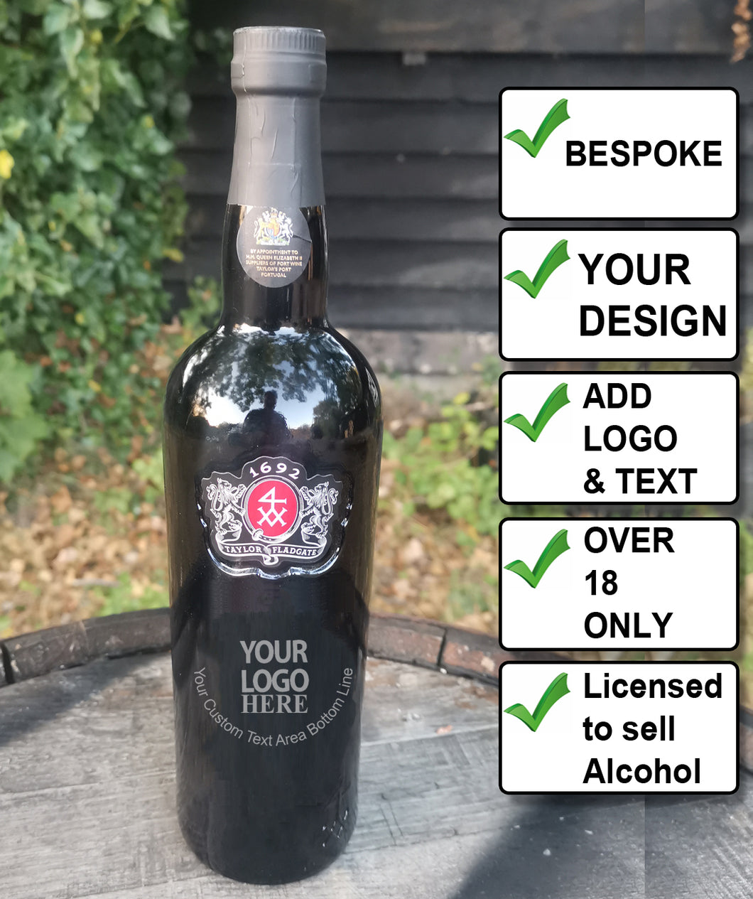 Engraved Bottle of Taylors Port 75cl - Engraved with your design