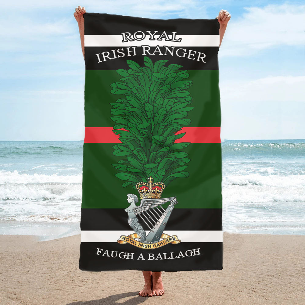 RIR Royal Irish Rangers Hackle Towel - Fully Printed Towel - Choose your size