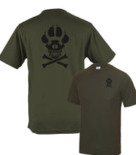 Load image into Gallery viewer, K9 Dog Handler skull & cross bones - Fully Printed Wicking Fabric T-shirt