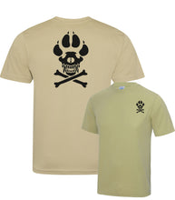 Load image into Gallery viewer, K9 Dog Handler skull & cross bones - Fully Printed Wicking Fabric T-shirt
