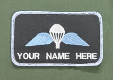 Load image into Gallery viewer, Bespoke Air / Ground Crew Airborne Parachutist Wings PJI Jump Instructor Name Badge